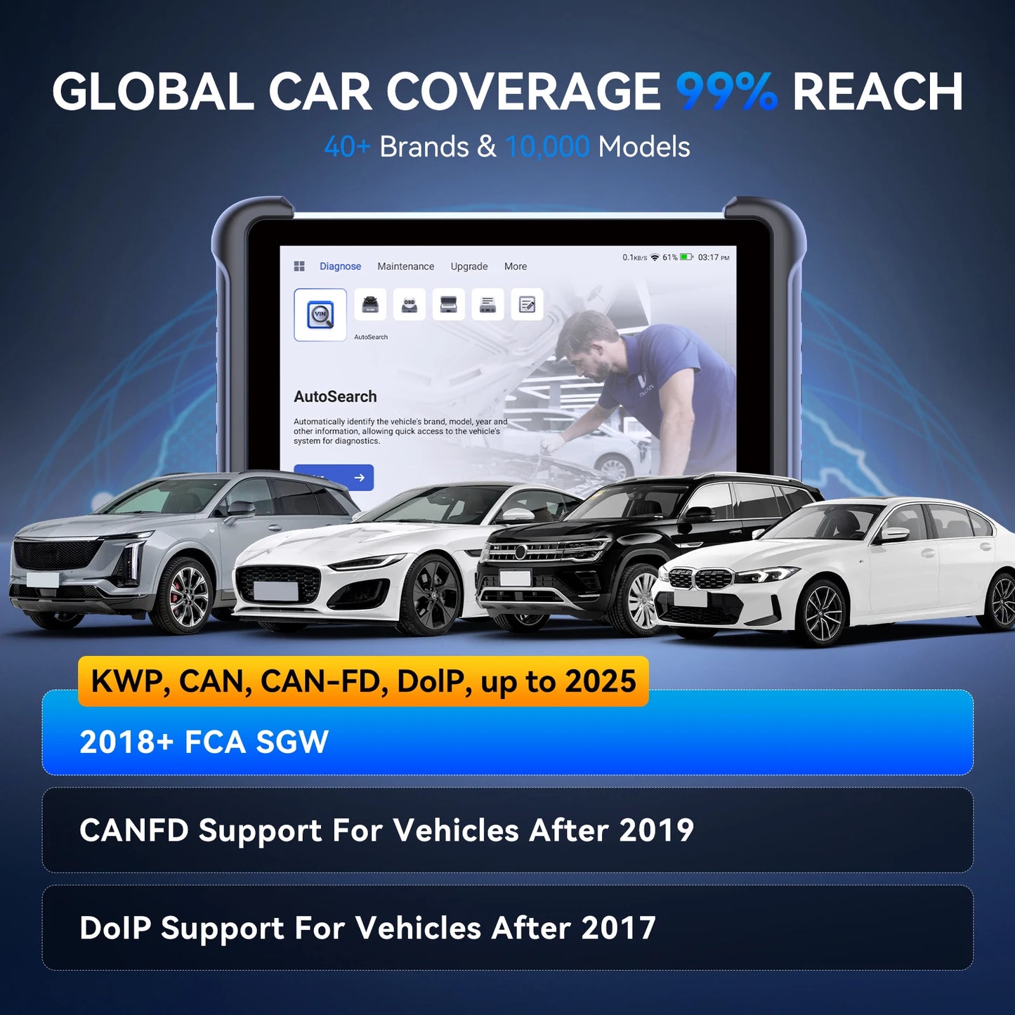 MUCAR 892BT Bi-directional ECU Coding Life Free Professional Car Diagnostic Tool CANFD DOIP 34 Resets Full Systems Obd2 Scanner