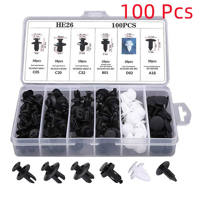725 Clips Pare-chocs Auto - Kit Fixations Plastique Universel Toyota GM Ford Honda