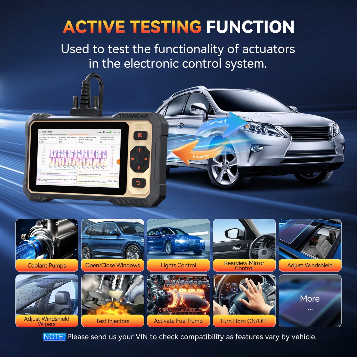 THINKCAR THINKSCAN 662 Bi-directional OBD2 Diagnostic Tool ECM/Transmission/ABS/SRS Diagnosis Scanner 12 Reset Lifetime Free