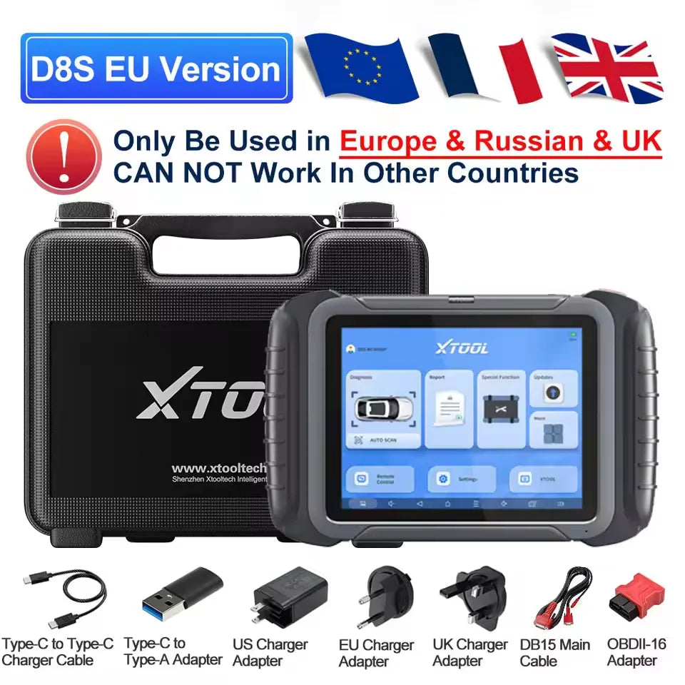 XTOOL D8S Scanner Diagnostic Auto OBD2 Bidirectionnel - Codage ECU 42+ Resets