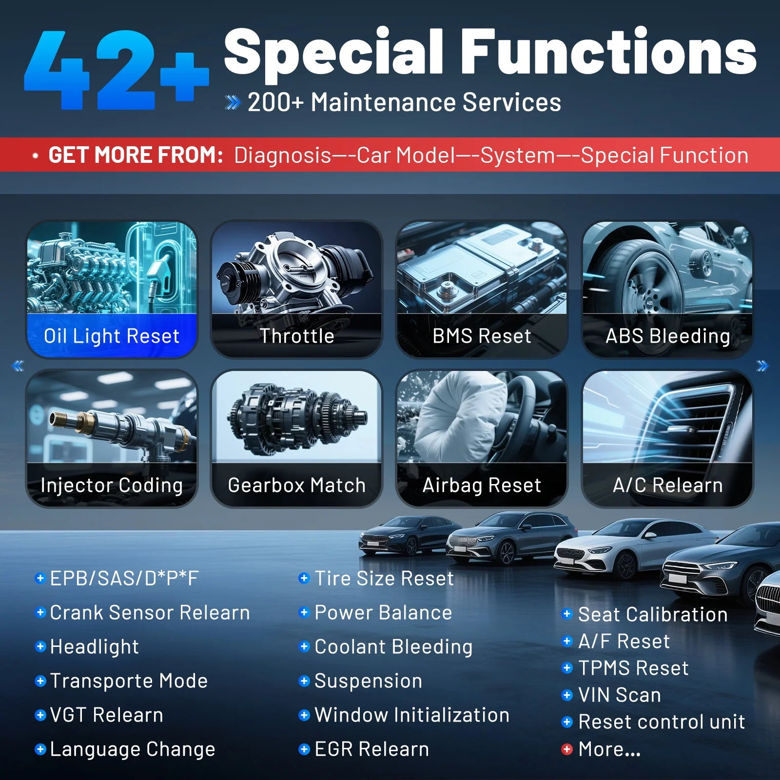 XTOOL D8S Scanner Diagnostic Auto OBD2 Bidirectionnel - Codage ECU 42+ Resets