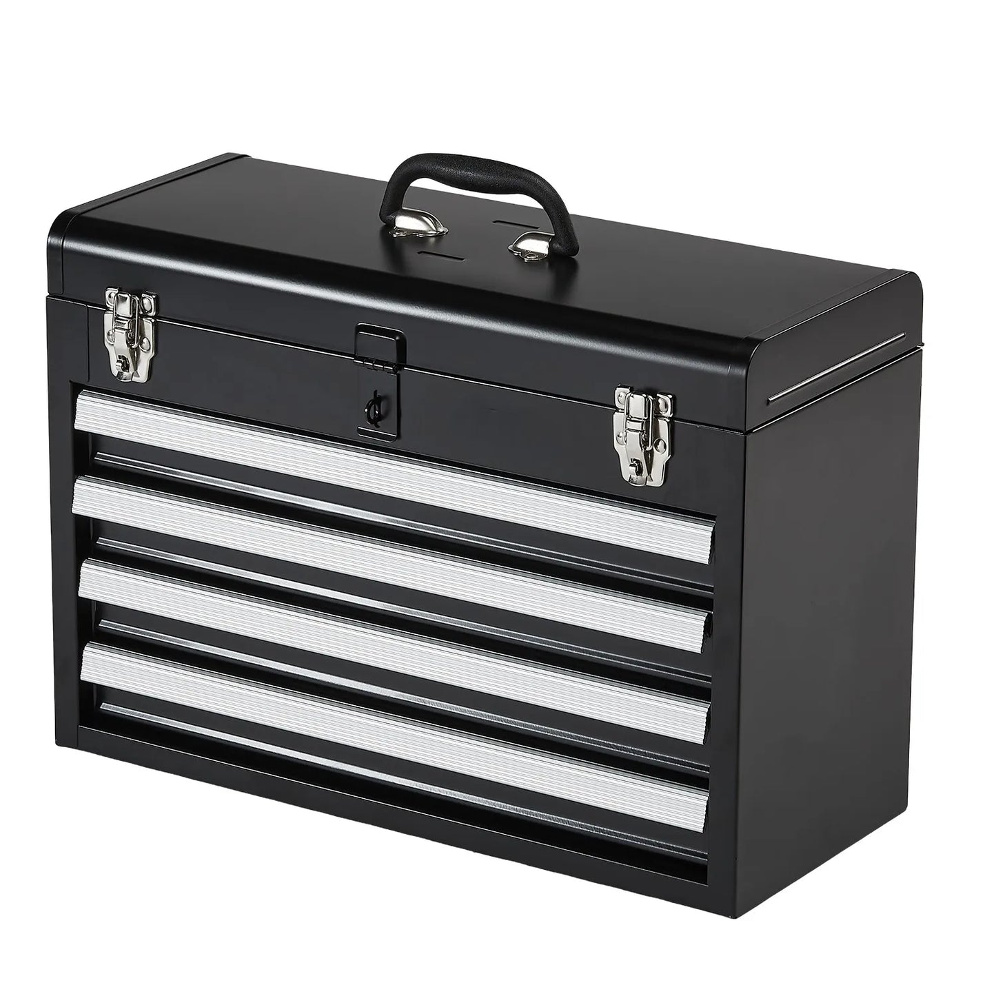SucceBuy Boîte à Outils Métal 20.5" - 4 Tiroirs Verrouillables Portable