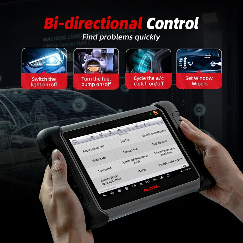 Autel MaxiCOM MK808/MK808S Scanner Diagnostic Auto OBD2 Bidirectionnel - 38+ Resets