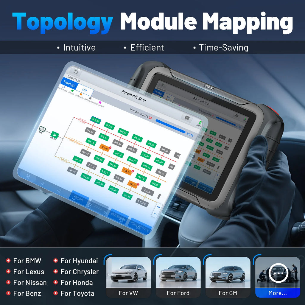 XTOOL D8S Scanner Diagnostic Auto OBD2 Bidirectionnel - Codage ECU 42+ Resets