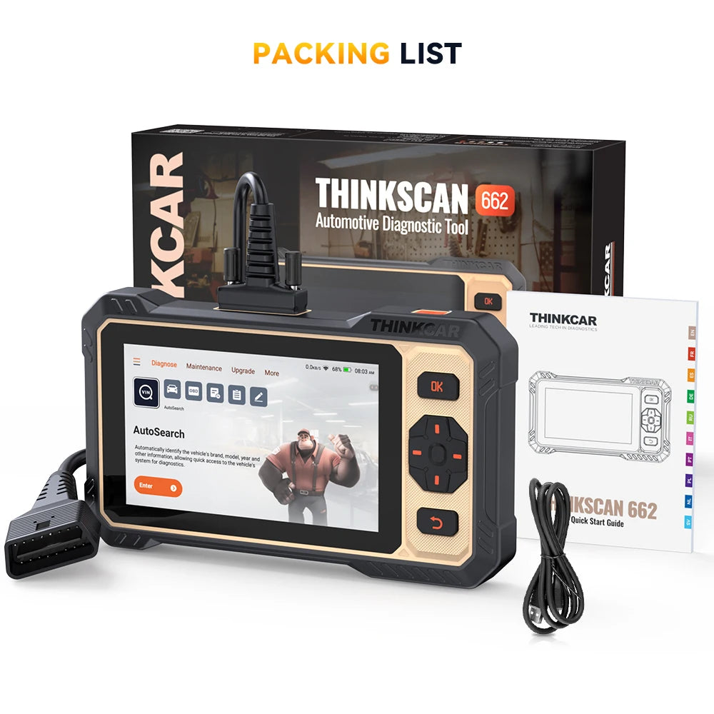THINKCAR THINKSCAN 662 Bi-directional OBD2 Diagnostic Tool ECM/Transmission/ABS/SRS Diagnosis Scanner 12 Reset Lifetime Free