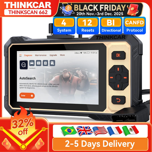 THINKCAR THINKSCAN 662 Bi-directional OBD2 Diagnostic Tool ECM/Transmission/ABS/SRS Diagnosis Scanner 12 Reset Lifetime Free