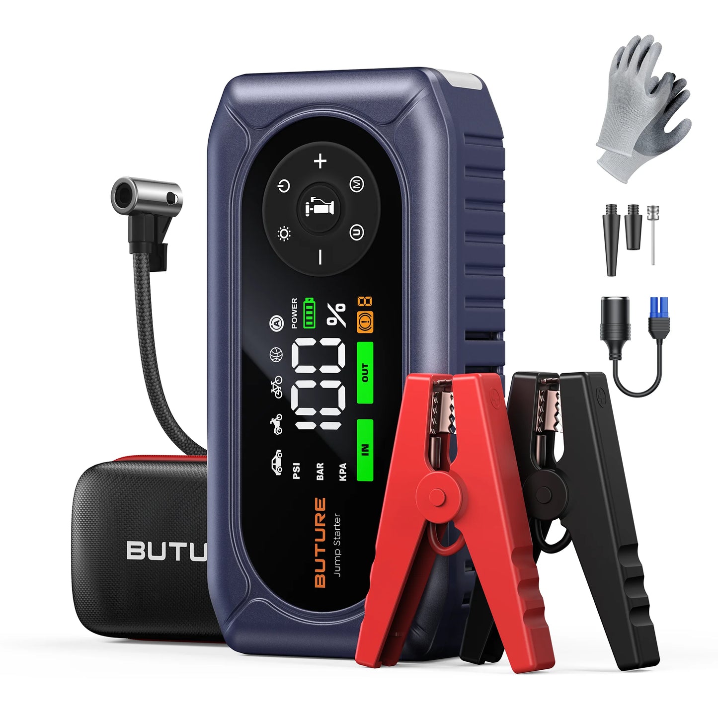 BUTURE 5500A Power Bank BC02 Car Jump Starter Portable 150PSI Air Pump Car Battery Emergency Boosters Car Starter