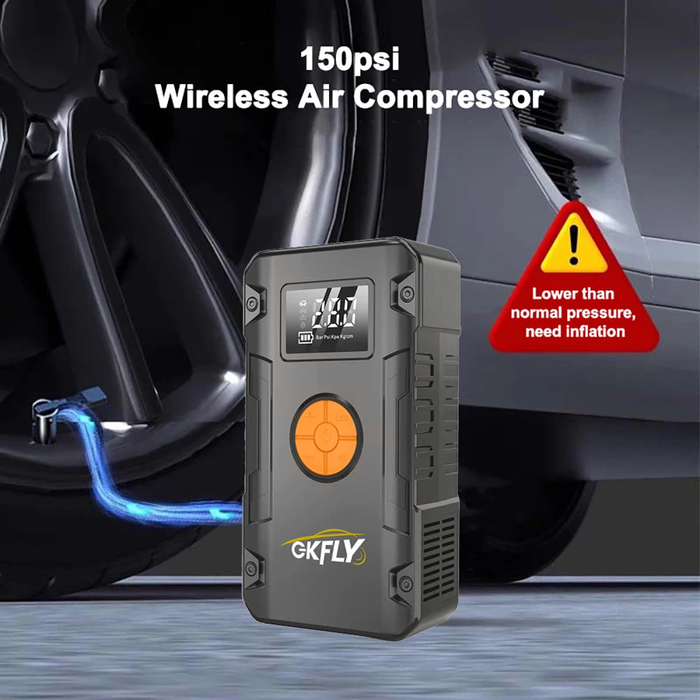 4-en-1 Démarreur Batterie 4000A + Compresseur 150PSI + Power Bank + Gonfleur