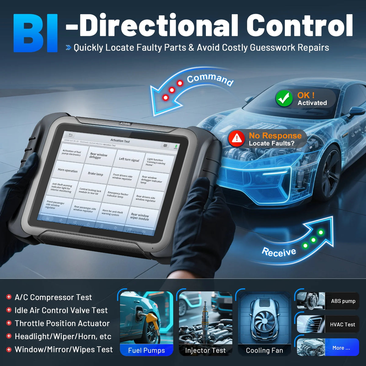XTOOL D8S Scanner Diagnostic Auto OBD2 Bidirectionnel - Codage ECU 42+ Resets