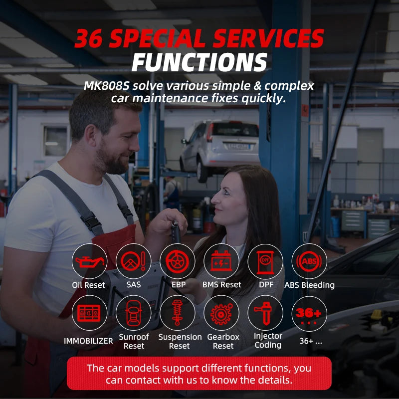 Autel MaxiCOM MK808/MK808S Scanner Diagnostic Auto OBD2 Bidirectionnel - 38+ Resets