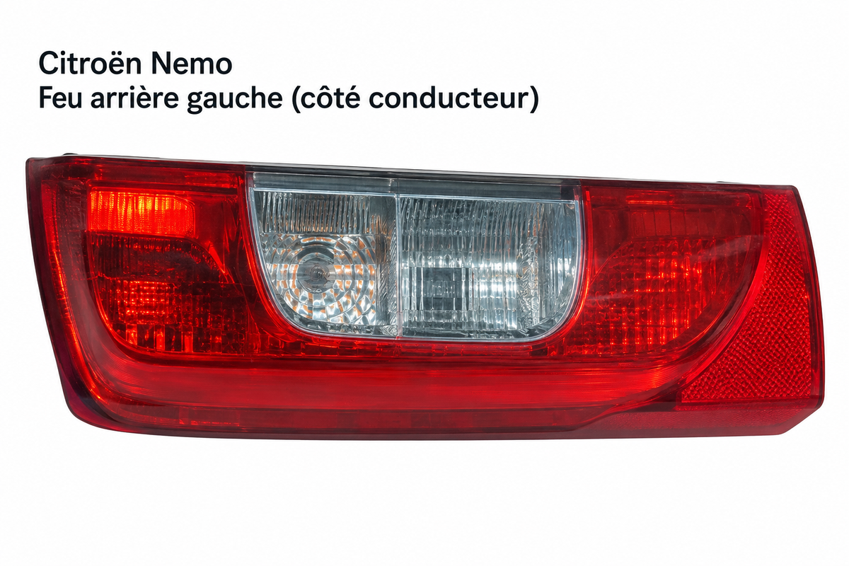 Feu arrière gauche Citroën Nemo côté conducteur